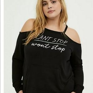 𝅺Torrid Can't stop cold shoulder active sweatshirt size 3x